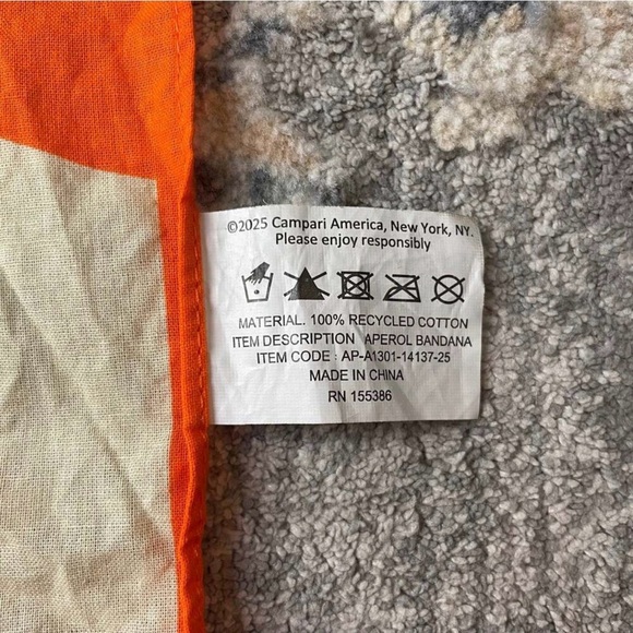 Aperol Spritz Orange and White Bandana - Picture 3 of 4